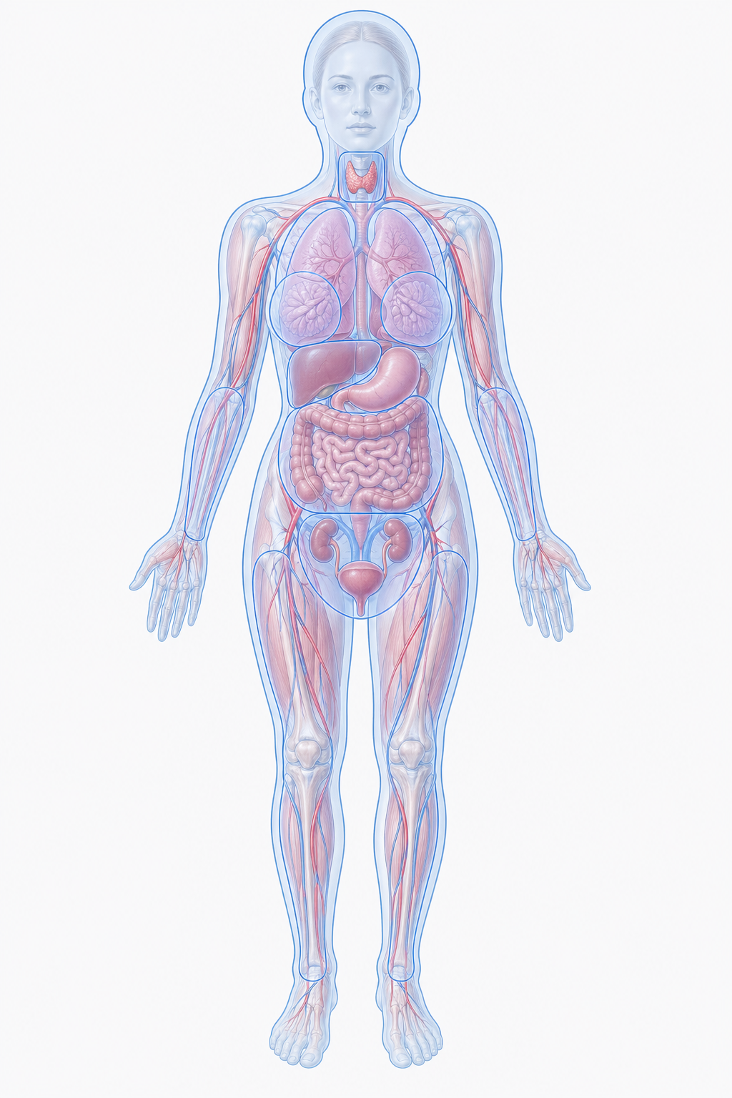 Anatomska ilustracija človeškega telesa